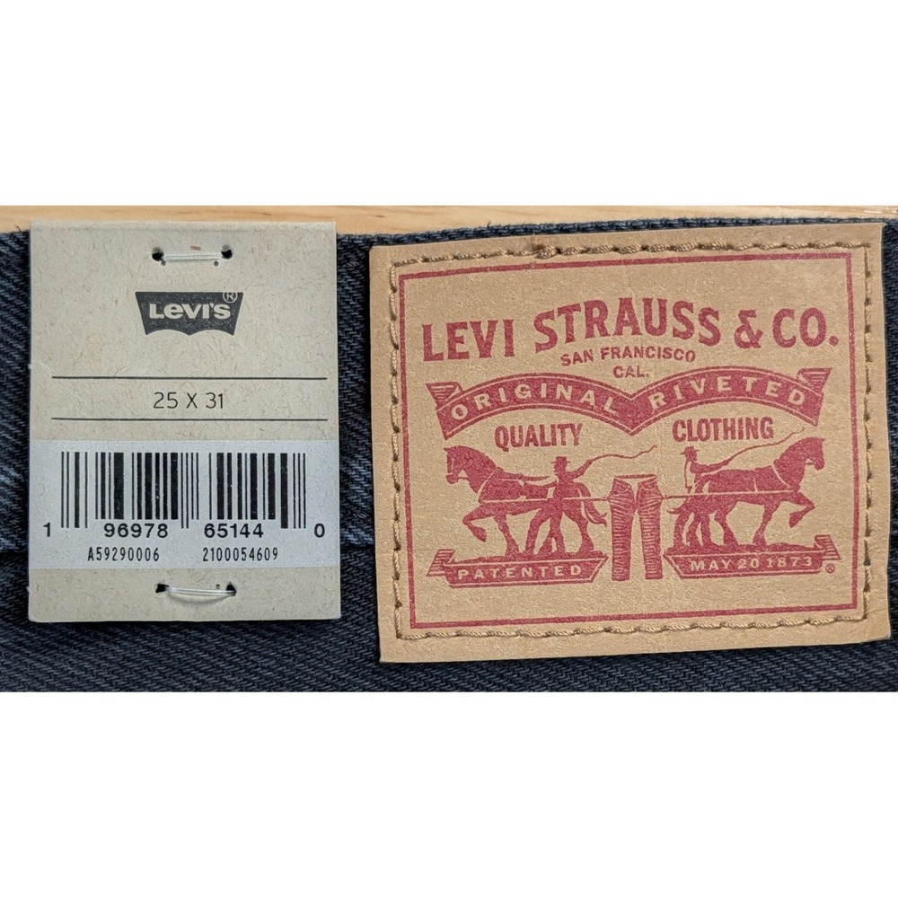 Levis 94 Baggy Wide Leg Jeans Womens 25 Black High Rise Denim A5929-0006 NEW - Picture 9 of 11
